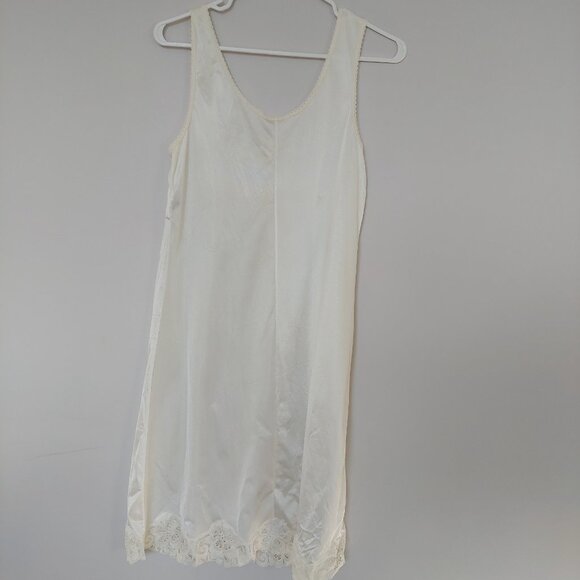 Vintage Intimate Details Intimes Ivory Lace Slip Nightgown, Size 36 - Picture 3 of 6